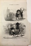 Après une discussion vive et animée. / Deux profils célèbres. by Honoré Daumier