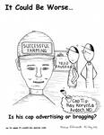 Is his cap advertising or bragging? by Steve Edwards