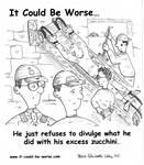 He just refuses to divulge what he did with his excess zucchini. by Steve Edwards