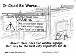 Absent clear rules for window signage, that may be the best city regulators can do. by Steve Edwards