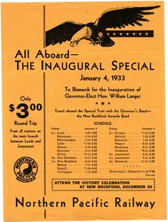 1933 Inaugural Special Train for Governor-Elect Langer