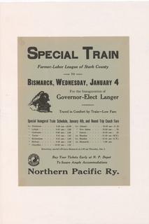 1933 Special Train for the Inauguration of Governor-Elect Langer