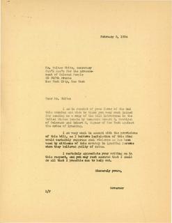 Letter from Governor Langer to the NAACP regarding Lynching, 1934