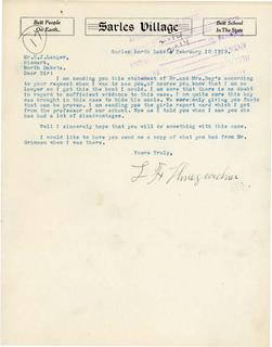 Letter from L. F. Hinegardner to State Attorney General Langer regarding State v. Stepp, 1919