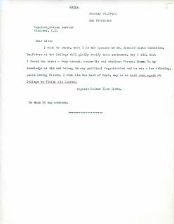 Letter from Helene Ilse Dietz to US Immigration Services regarding Richard Auras, 1942