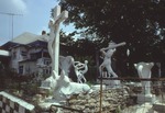 View of Yard with Statues and Crucifix