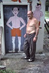 Pugh with Painting of Man in Swimsuit