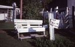 1985 Fall Or The Year Sign and Bench