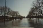 "Grand Forks Flood Evacuation. Looking E. on University Ave." by Joan Erickson