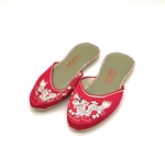Bright Red with White Boarder Slippers by Artist Unknown