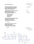 "Blue Lake, Blue Lake" Song Lyrics, undated by Bill Gessner