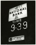 1st National Bank Sign at Night