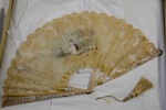 Lace and silk handheld fan with female by Maker Unknown