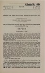 Repeal of the So-Called Wheeler-Howard Act by United States Congress and US Senate