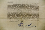 Text of Citation from Frank Knox, the Secretary of the Navy