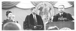 Elvira Jestrab, President Kennedy, and UND President Starcher by University of North Dakota