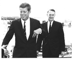 President Kennedy Shakes a Hand Alongside Senator Burdick by University of North Dakota