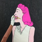 Woman With Arm Putting a Pencil in Her Mouth by Heather McAdams