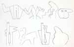 Collection of 8 Cut-outs on Paper by James Smith Pierce