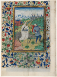 Flight into Egypt (illumination from book of hours) by Maker Unknown