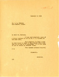Letter from Governor Langer to M. L. Beckman regarding a visit to Clay Center, Kansas, December 7, 1933.
