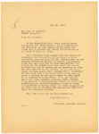 Letter from Albert E. Sheets Jr. to Fred J. Traynor regarding Sheets's presence in State v. Stepp dismissal, 1920