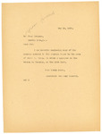 Letter from Albert Sheets to Fred Traynor regarding State v. Stepp court minutes on May 15, 1920