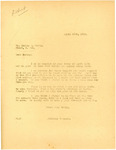 Letter from Langer to Gowin Regarding His Stay in Fargo, Judge Coffee, 1918