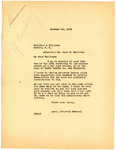 Letter from Assistant Attorney General Cox to John F. Sullivan in Response to Sullivan's Letter of October 18, 1919 Regarding the Ole Skrukrud Case, October 22, 1919.