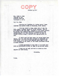 Letter from Senator Langer to Ralph Case Regarding Inquiry Made by Martin Cross in September 11 Letter, October 1, 1947