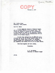 Letter from C.E. Van Horne on Behalf of Senator Langer to Martin Cross Regarding the Source of Tribal Council Expense Funds, October 9, 1947