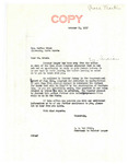 Letter fom C.E. Van Horne on Behalf of Senator Langer to Martin Cross Regarding Reimbursement Funds to Three Affiliated Tribes for Lands Flooded by Garrison Dam, October 11, 1947