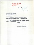 Letter from Senator Langer's Office to Martin Cross Acknowledging June 12, 1946 Letter, June 19, 1946