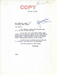 Letter from Senator Langer to Martin Cross Regarding Garrison Dam, February 7, 1947