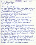 Letter from John Zagurski to Senator Langer Regarding Pool Level, April 7, 1955