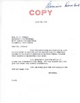 Letter from Senator Langer to E. C. Wieland Regarding His Resolution, April 26, 1955