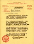 Letter from Chief Swimming Eel to Senator Langer Regarding Garrison Dam, April 11, 1946