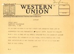 Telegram from Senator Langer to Elbowoods 