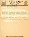 Telegram from George Gillette to Senator Langer Regarding Per Capita Payments for Minors, May 6, 1948