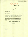 Letter from Senator Langer to Lillie Wolf Regarding the Inundation of Her Lands by the Garrison Dam, October 30, 1951