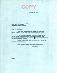 Letter from Senator Langer to Earl W. Bateman Regarding the Granting of Citizenship Rights to Certain Tribes, October 2, 1947