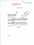 Letter from Senator Langer to John Hunts Along Acknowledging Receipt of Hunts Along's Letter via Martin Cross, March 13, 1950