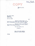 Letter from Irene Martin Edwards on Behalf of Senator Langer to Martin Cross Regarding US Senate Bill 2424, August 20, 1952