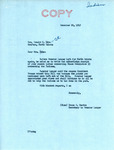 Letter from Secretary to Senate Langer Irene Martin on Behalf of Senator Langer to Mrs. Donald Dike Regarding Items Taken Out of a Senate Bill that First Appeared in House Resolution 33, December 20, 1949