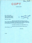 Letter from Senator Langer to Martin Cross Thanking Cross for Sending the Quarterly Delinquency Report of the Fort Berthold Loan Clients, October 18, 1954