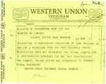 Telegram from Martin Cross to Senator Langer Informing that the Delegation Headed to Washington, D.C. Do Not Represent the Tribal Council, February 16, 1955