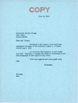 Letter from Senator Langer to Martin Cross Regarding US Senate Bill 2151 which is now US Public Law 84-553, June 11, 1956