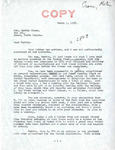 Letter from Senator Langer to Martin Cross Regarding US Senate Bill 809, March 5, 1958