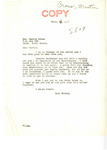 Letter from Senator Langer to Martin Cross Regarding US Senate Bill 809, March 26, 1958