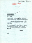 Letter from Senator Langer to Richard Rammel Regarding the Relocation of Roads in Mountrail County, January 7, 1953